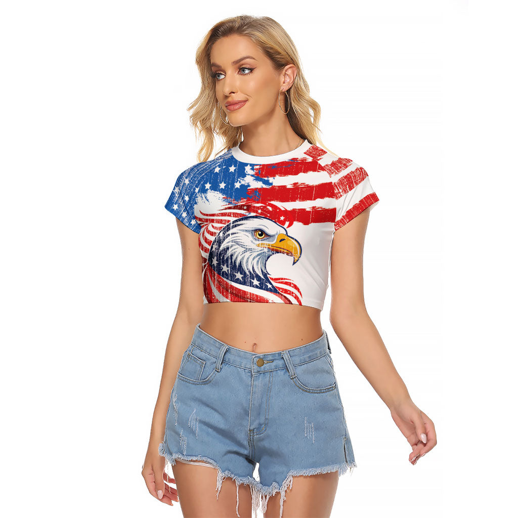 United States Flag Day Raglan Cropped T Shirt Proud To Honor The Stars And Stripes