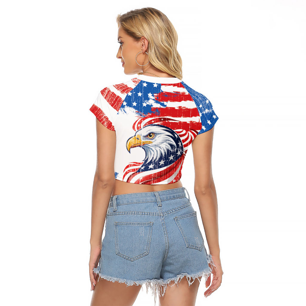 United States Flag Day Raglan Cropped T Shirt Proud To Honor The Stars And Stripes