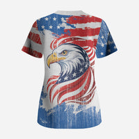 United States Flag Day Scrub Top Proud To Honor The Stars And Stripes