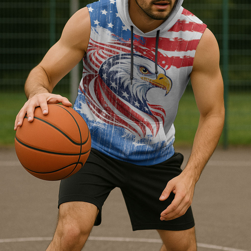 United States Flag Day Sleeveless Hoodie Proud To Honor The Stars And Stripes