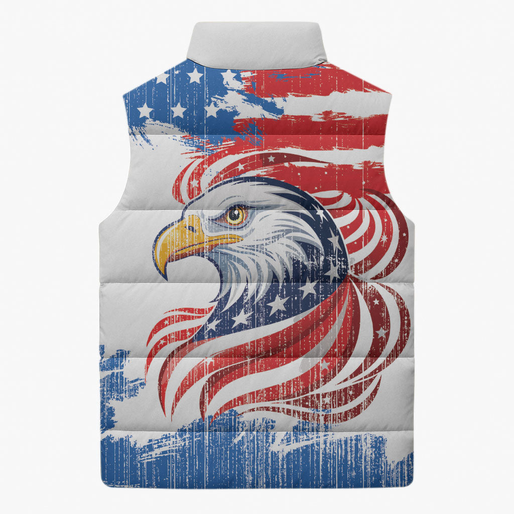 United States Flag Day Sleeveless Puffer Jacket Proud To Honor The Stars And Stripes
