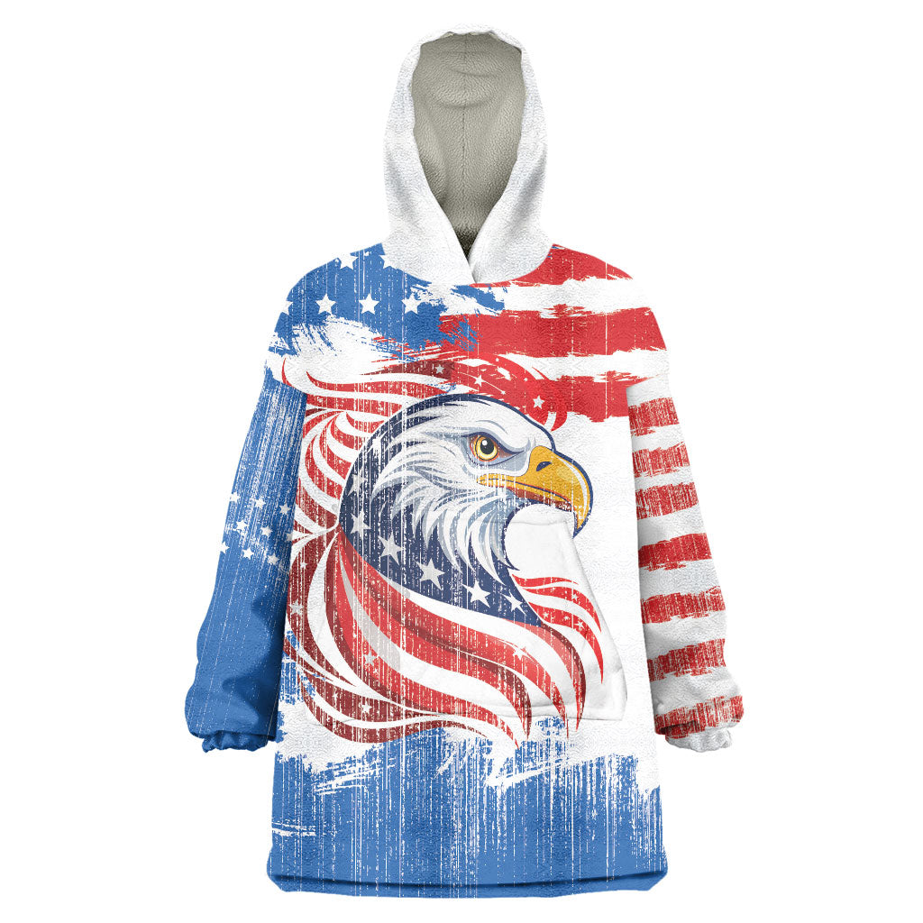 United States Flag Day Wearable Blanket Hoodie Proud To Honor The Stars And Stripes