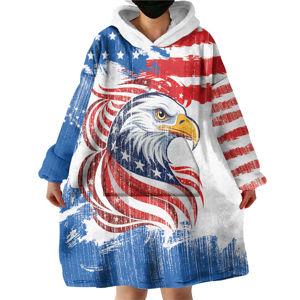 United States Flag Day Wearable Blanket Hoodie Proud To Honor The Stars And Stripes