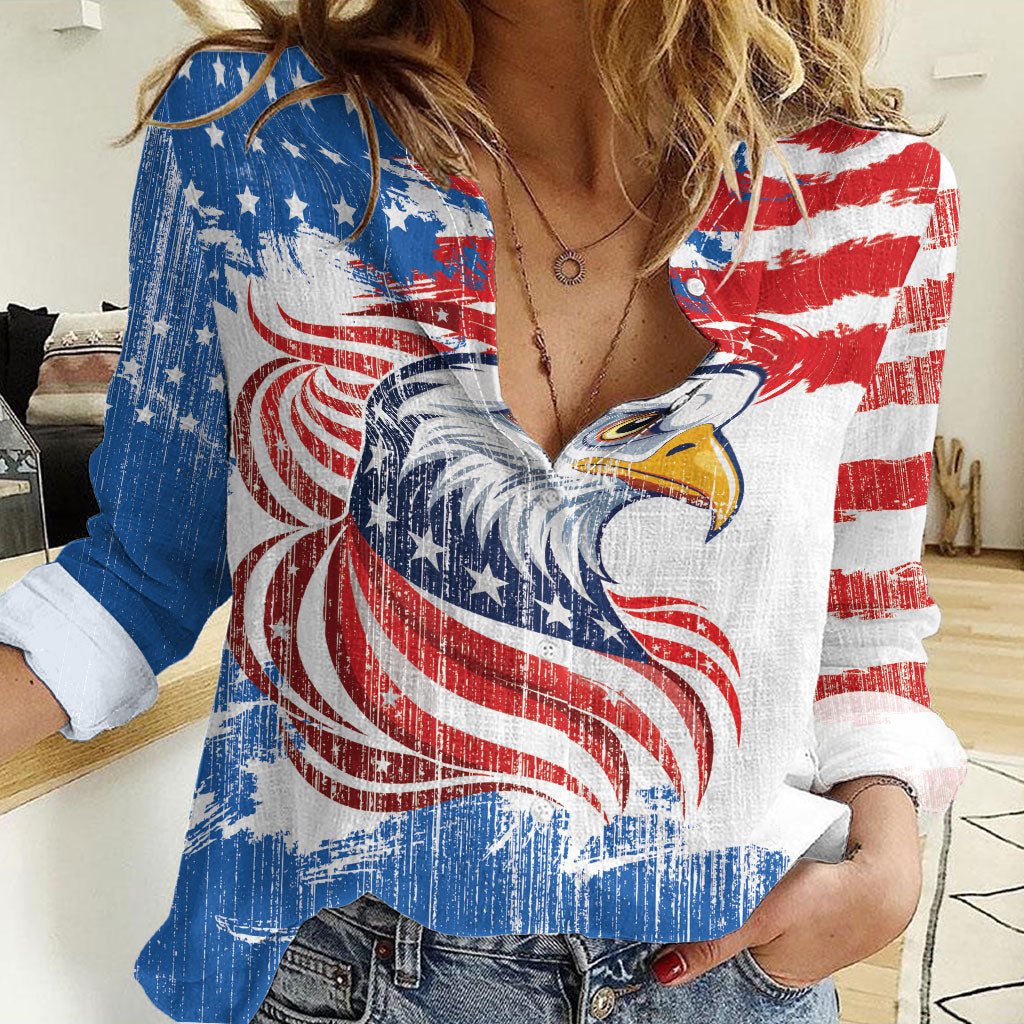 United States Flag Day Women Casual Shirt Proud To Honor The Stars And Stripes