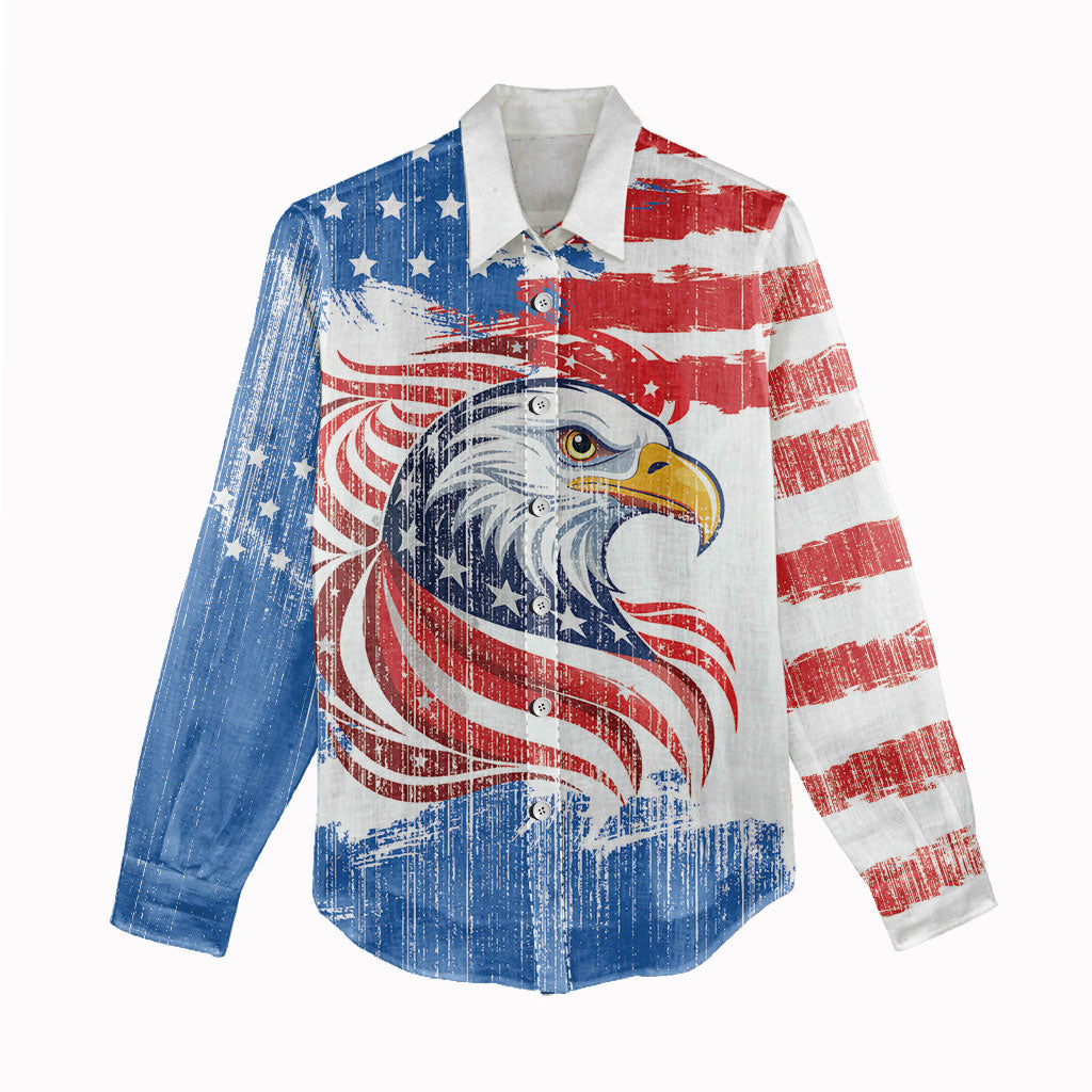 United States Flag Day Women Casual Shirt Proud To Honor The Stars And Stripes