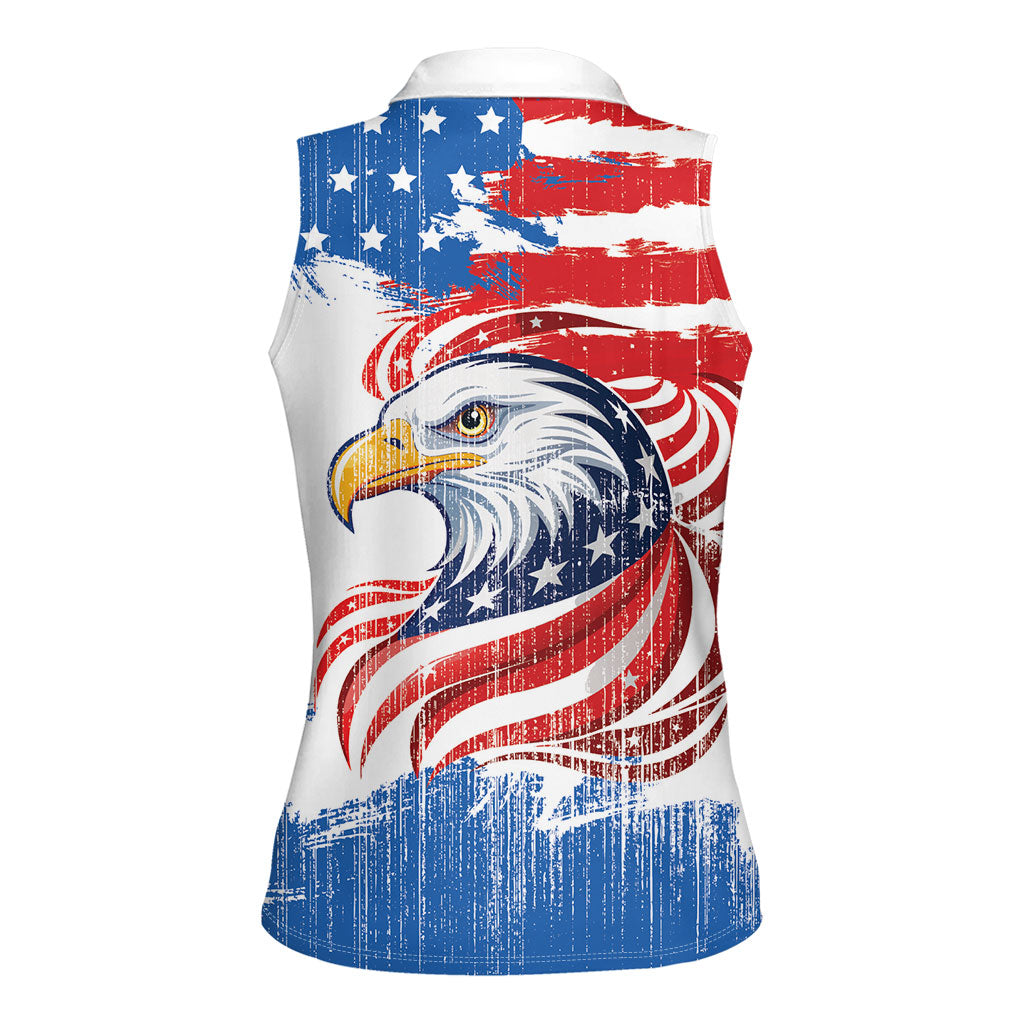 United States Flag Day Women Sleeveless Polo Shirt Proud To Honor The Stars And Stripes