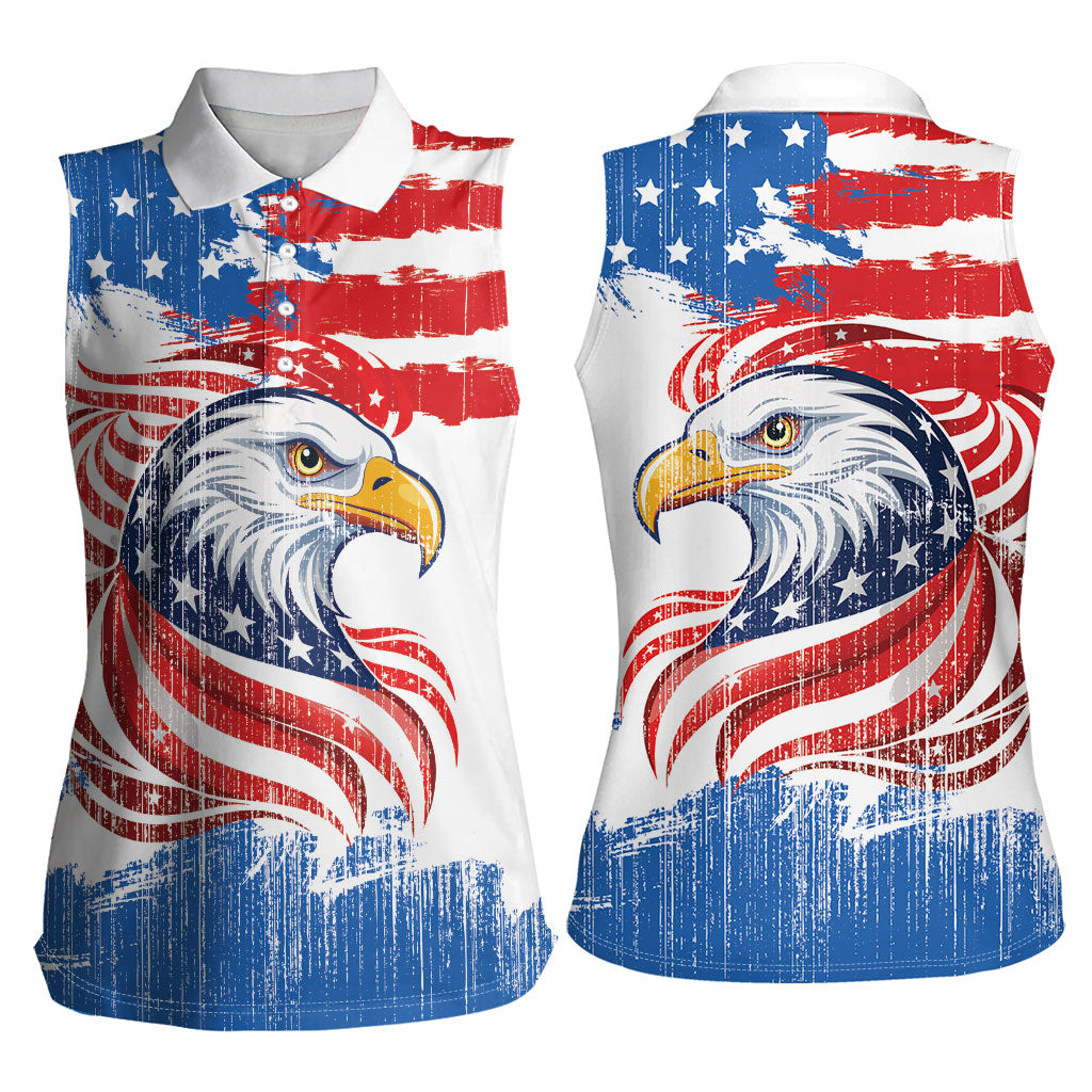 United States Flag Day Women Sleeveless Polo Shirt Proud To Honor The Stars And Stripes
