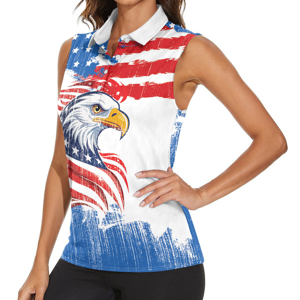 United States Flag Day Women Sleeveless Polo Shirt Proud To Honor The Stars And Stripes