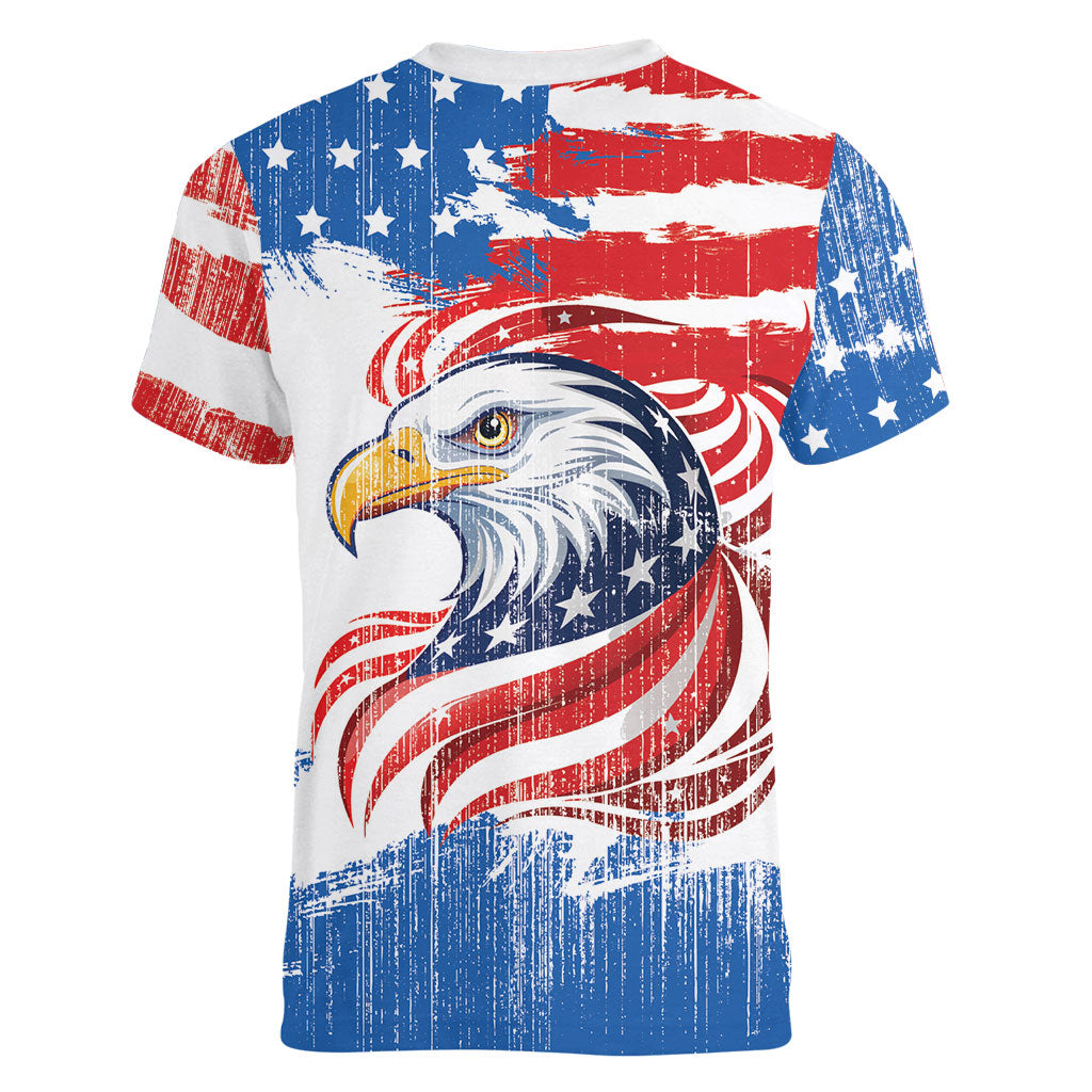 United States Flag Day Women V-Neck T-Shirt Proud To Honor The Stars And Stripes