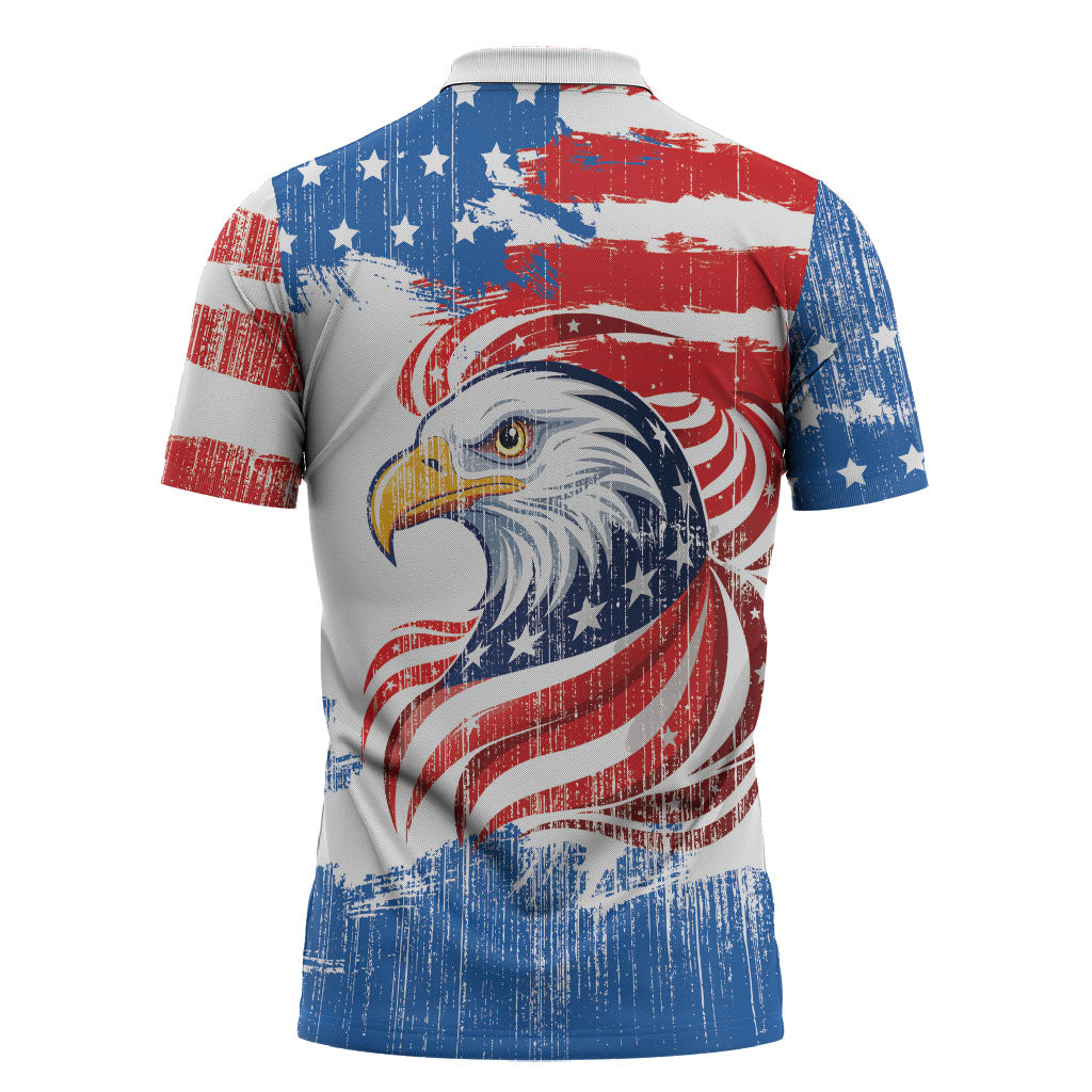United States Flag Day Zipper Polo Shirt Proud To Honor The Stars And Stripes