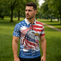 United States Flag Day Zipper Polo Shirt Proud To Honor The Stars And Stripes