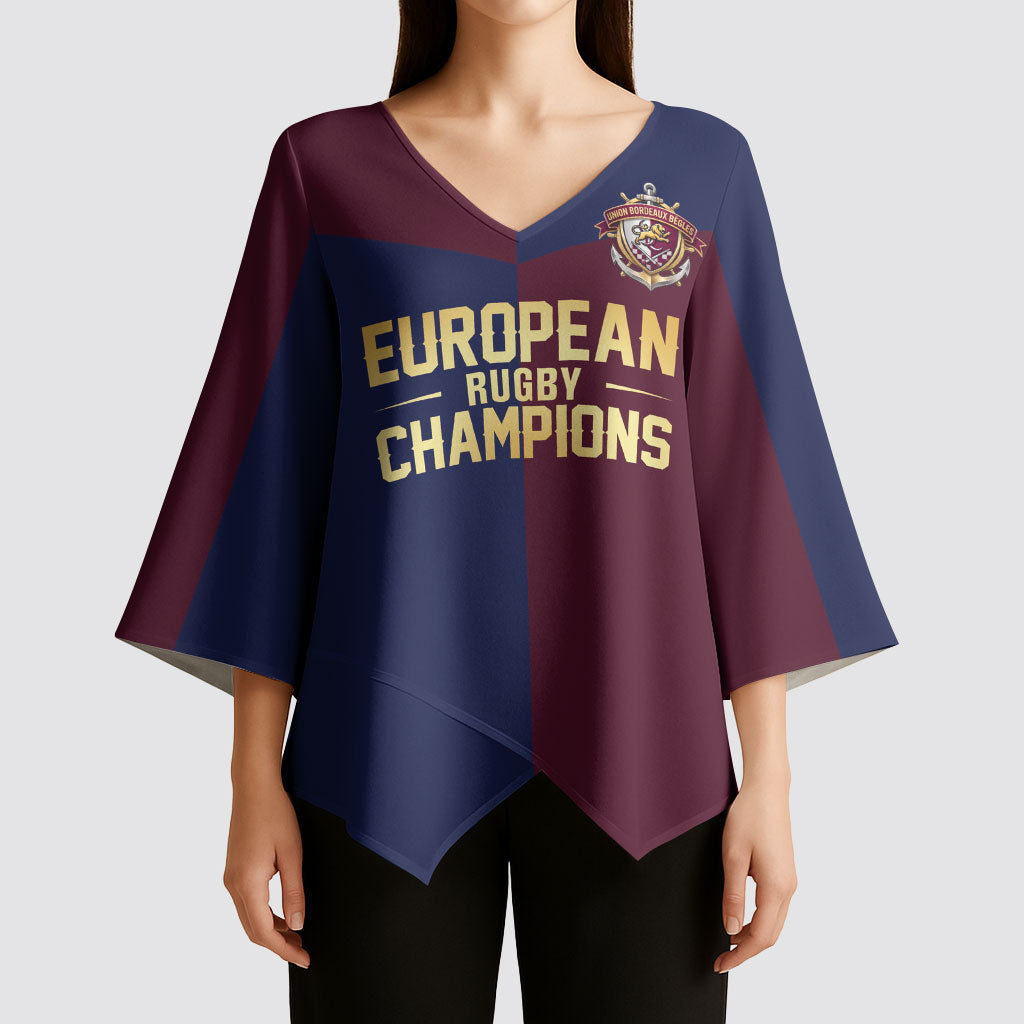 France European Rugby Final Kimono Sleeve Blouse