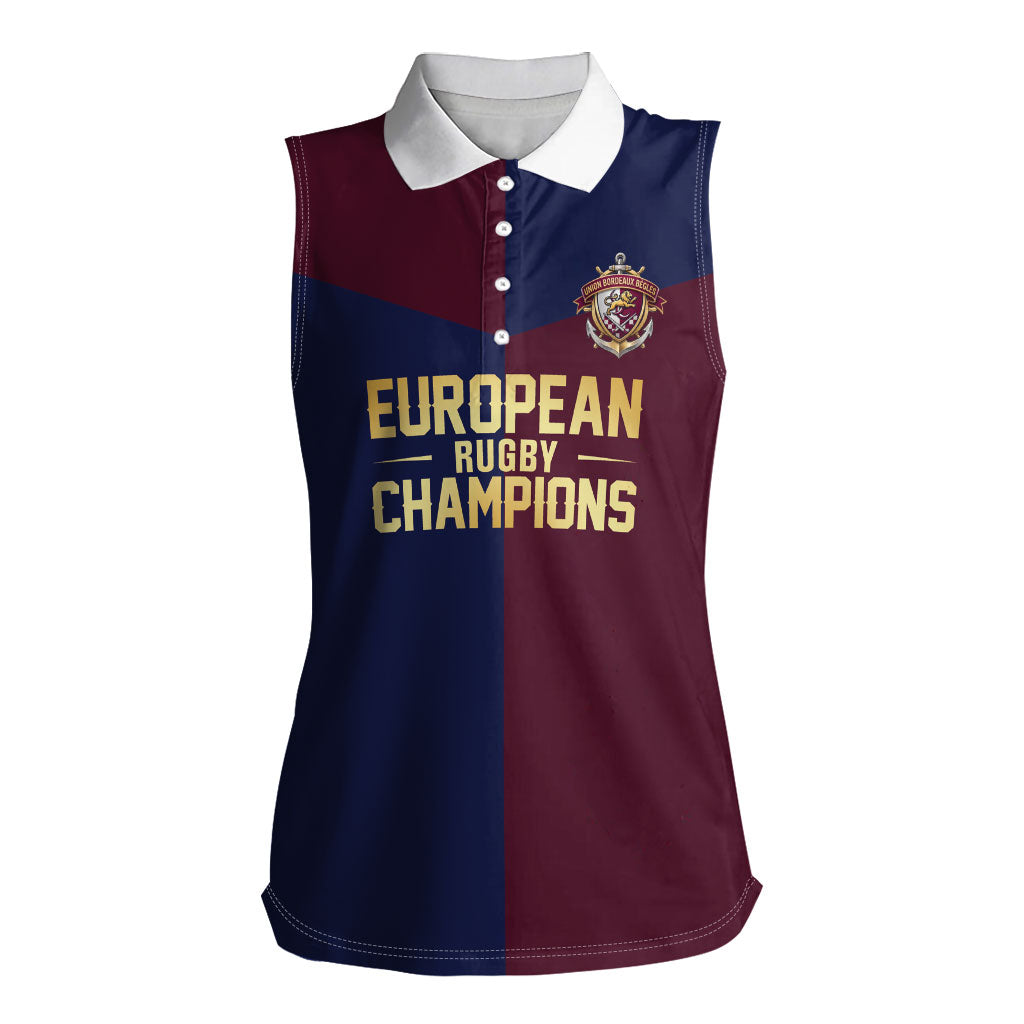 France European Rugby Final Women Sleeveless Polo Shirt