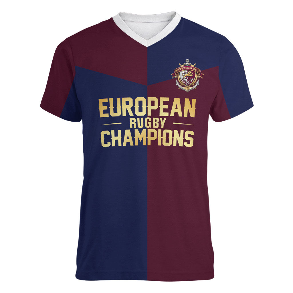 France European Rugby Final Women V-Neck T-Shirt