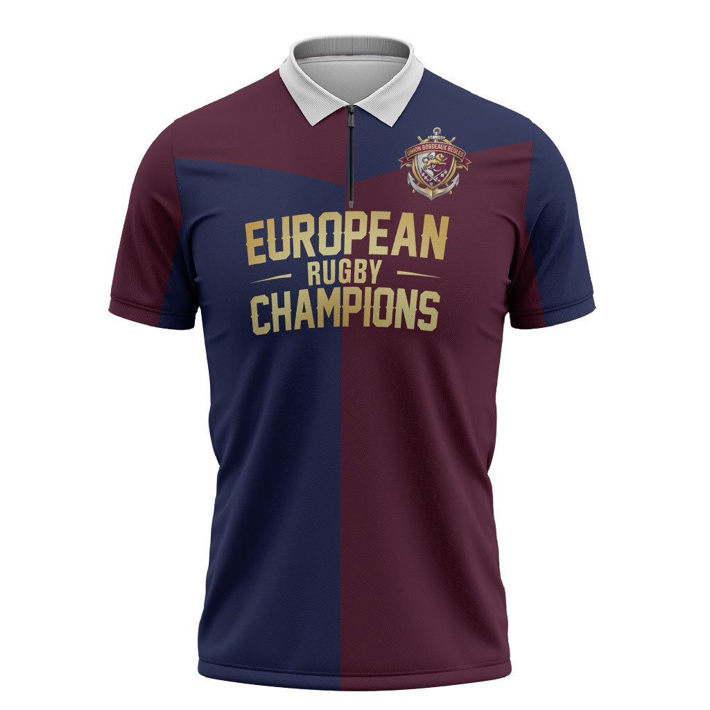 France European Rugby Final Zipper Polo Shirt