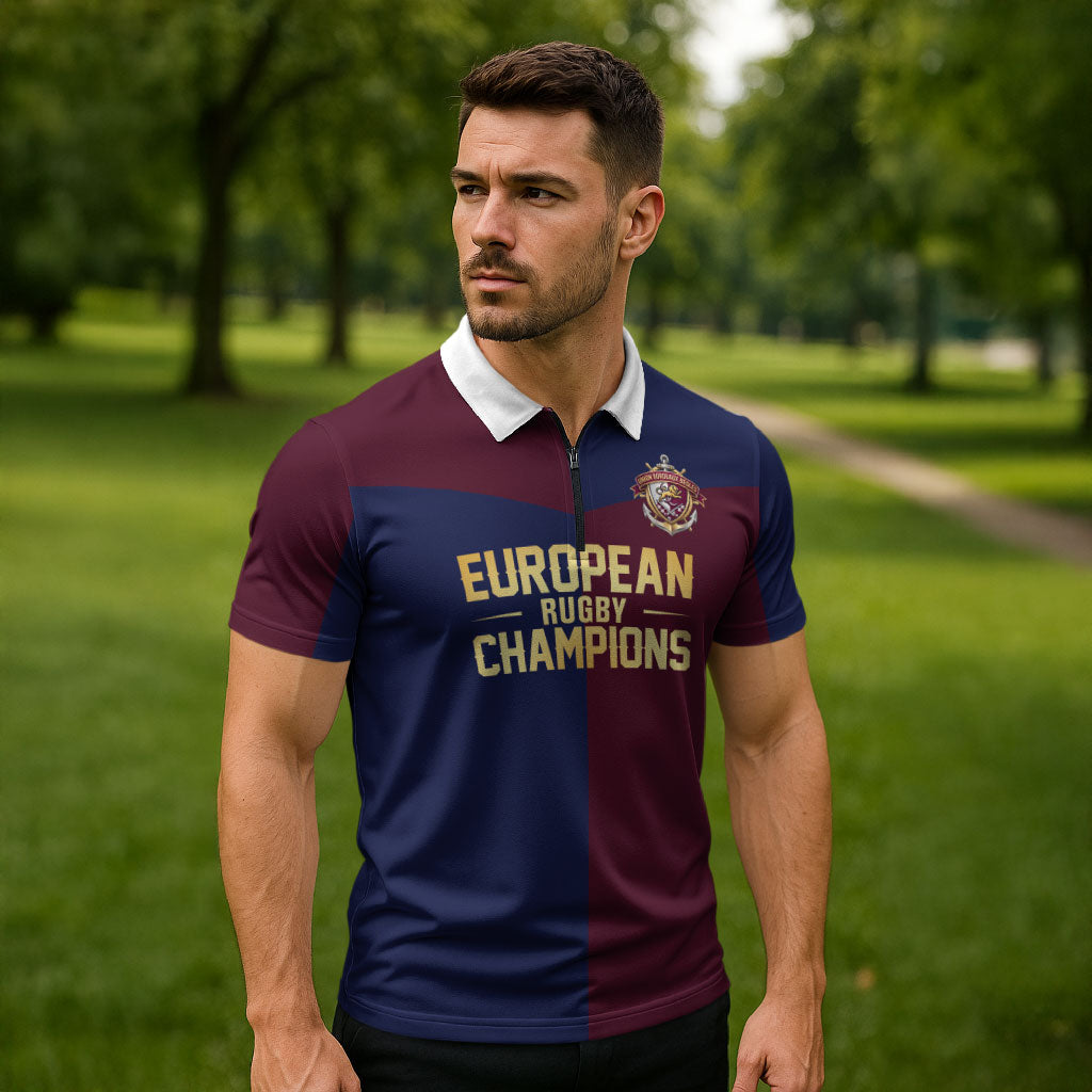 France European Rugby Final Zipper Polo Shirt