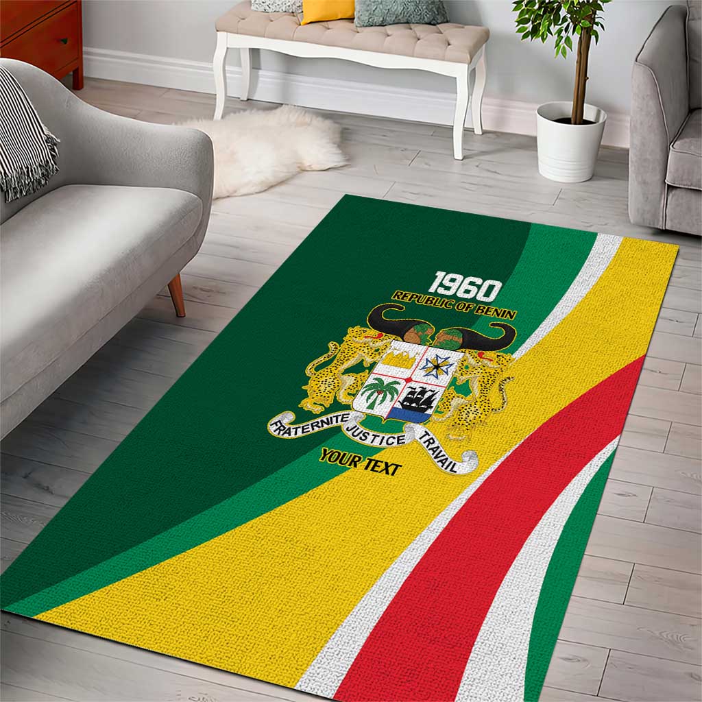Benin Independence Day Personalized Area Rug Since 1960 Fraternite Justice Travail - Wonder Print Shop