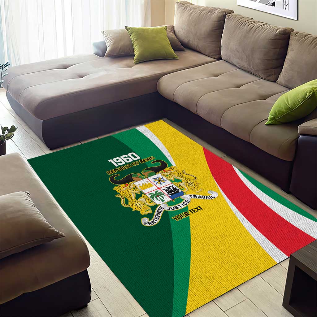 Benin Independence Day Personalized Area Rug Since 1960 Fraternite Justice Travail - Wonder Print Shop