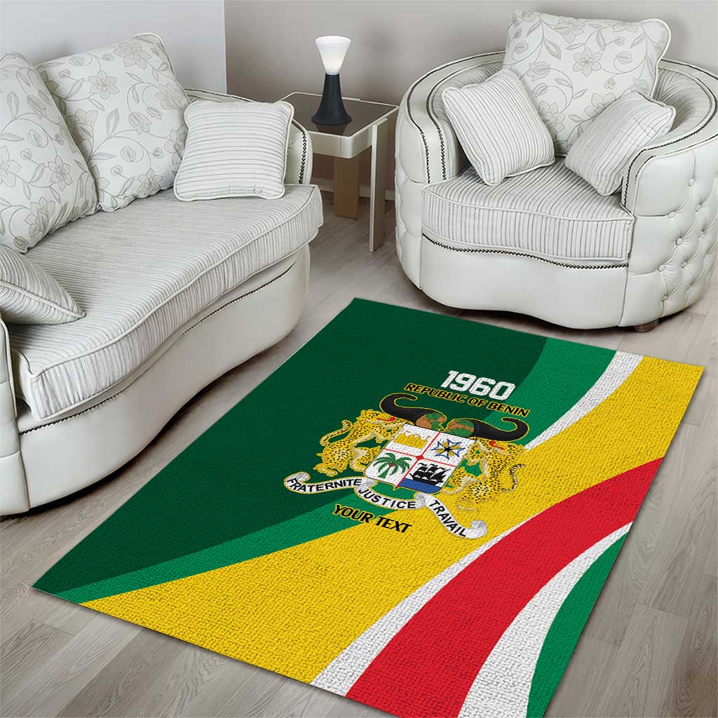 Benin Independence Day Personalized Area Rug Since 1960 Fraternite Justice Travail - Wonder Print Shop