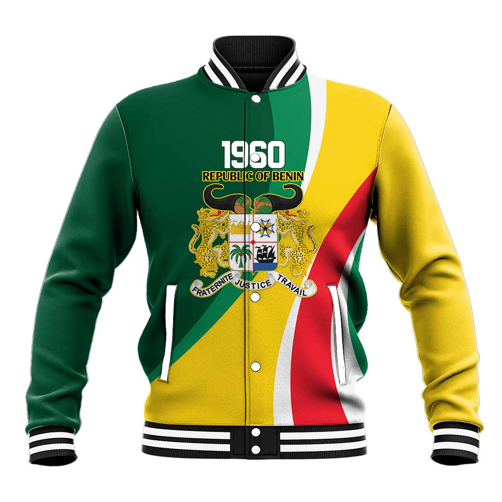 Benin Independence Day Personalized Baseball Jacket Since 1960 Fraternite Justice Travail - Wonder Print Shop