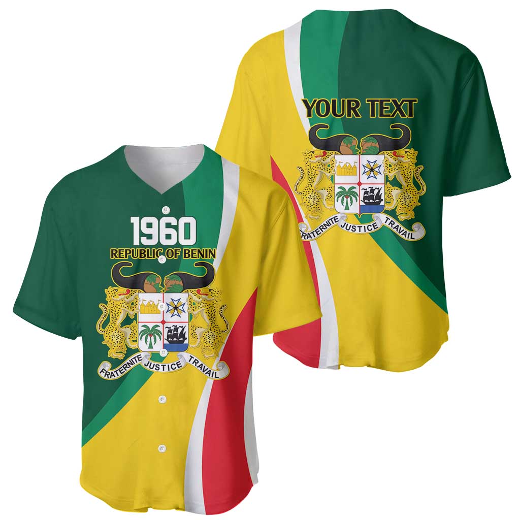 Benin Independence Day Personalized Baseball Jersey Since 1960 Fraternite Justice Travail - Wonder Print Shop