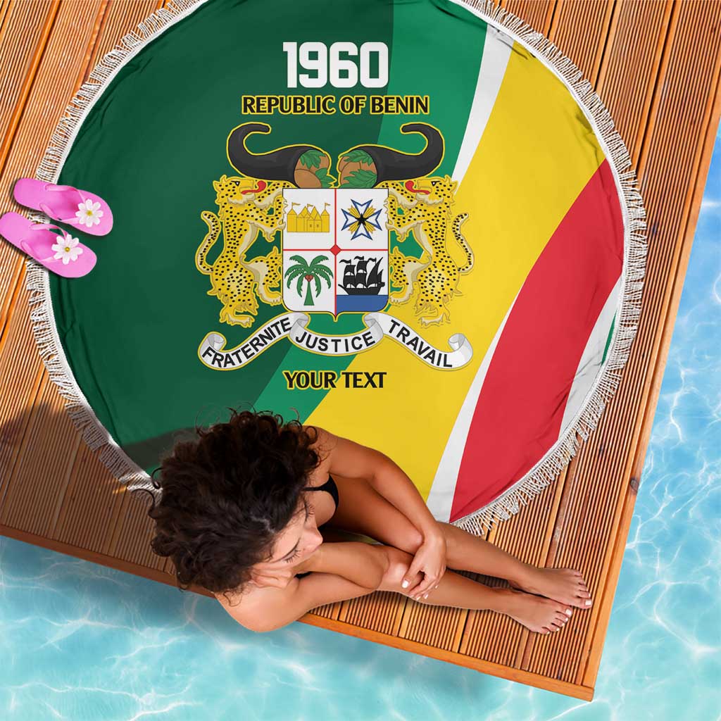 Benin Independence Day Personalized Beach Blanket Since 1960 Fraternite Justice Travail - Wonder Print Shop