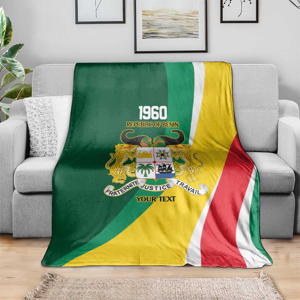 Benin Independence Day Personalized Blanket Since 1960 Fraternite Justice Travail - Wonder Print Shop
