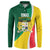 Benin Independence Day Personalized Button Sweatshirt Since 1960 Fraternite Justice Travail - Wonder Print Shop