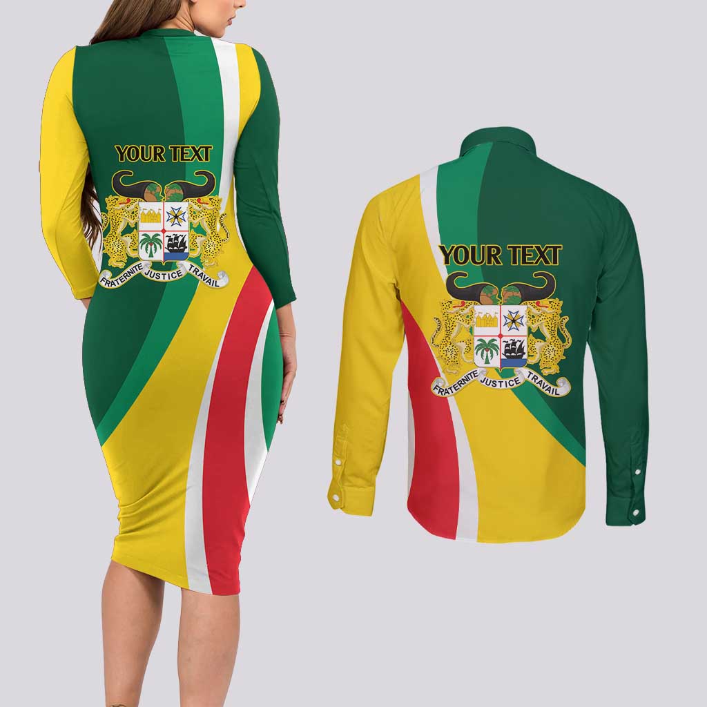 Benin Independence Day Personalized Couples Matching Long Sleeve Bodycon Dress and Long Sleeve Button Shirt Since 1960 Fraternite Justice Travail - Wonder Print Shop