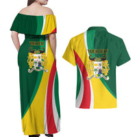 Benin Independence Day Personalized Couples Matching Off Shoulder Maxi Dress and Hawaiian Shirt Since 1960 Fraternite Justice Travail - Wonder Print Shop