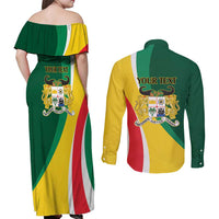 Benin Independence Day Personalized Couples Matching Off Shoulder Maxi Dress and Long Sleeve Button Shirt Since 1960 Fraternite Justice Travail - Wonder Print Shop