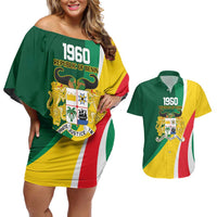Benin Independence Day Personalized Couples Matching Off Shoulder Short Dress and Hawaiian Shirt Since 1960 Fraternite Justice Travail - Wonder Print Shop