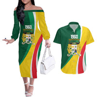 Benin Independence Day Personalized Couples Matching Off The Shoulder Long Sleeve Dress and Hawaiian Shirt Since 1960 Fraternite Justice Travail - Wonder Print Shop