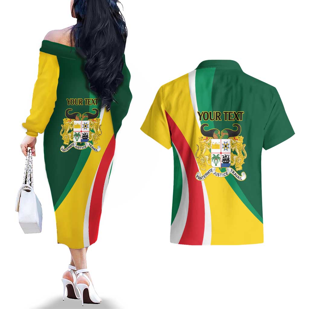 Benin Independence Day Personalized Couples Matching Off The Shoulder Long Sleeve Dress and Hawaiian Shirt Since 1960 Fraternite Justice Travail - Wonder Print Shop