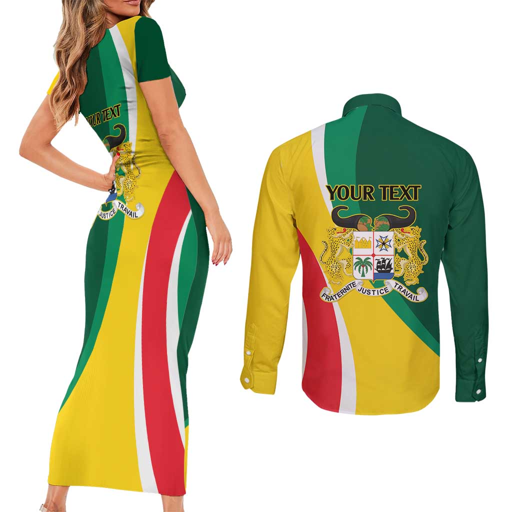 Benin Independence Day Personalized Couples Matching Short Sleeve Bodycon Dress and Long Sleeve Button Shirt Since 1960 Fraternite Justice Travail - Wonder Print Shop