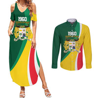 Benin Independence Day Personalized Couples Matching Summer Maxi Dress and Long Sleeve Button Shirt Since 1960 Fraternite Justice Travail - Wonder Print Shop