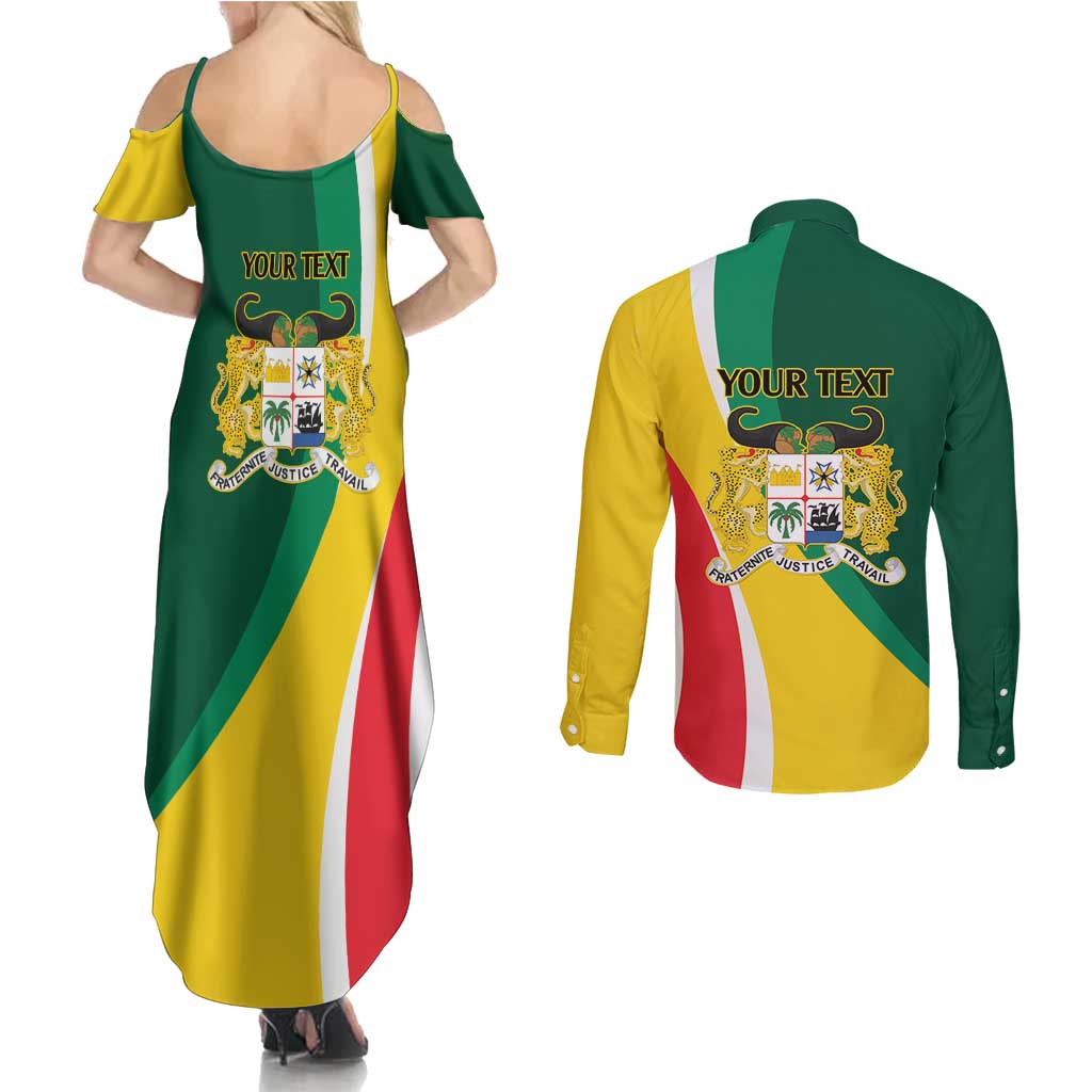 Benin Independence Day Personalized Couples Matching Summer Maxi Dress and Long Sleeve Button Shirt Since 1960 Fraternite Justice Travail - Wonder Print Shop