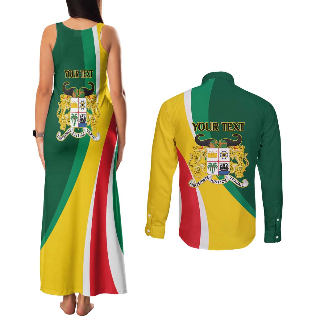 Benin Independence Day Personalized Couples Matching Tank Maxi Dress and Long Sleeve Button Shirt Since 1960 Fraternite Justice Travail - Wonder Print Shop
