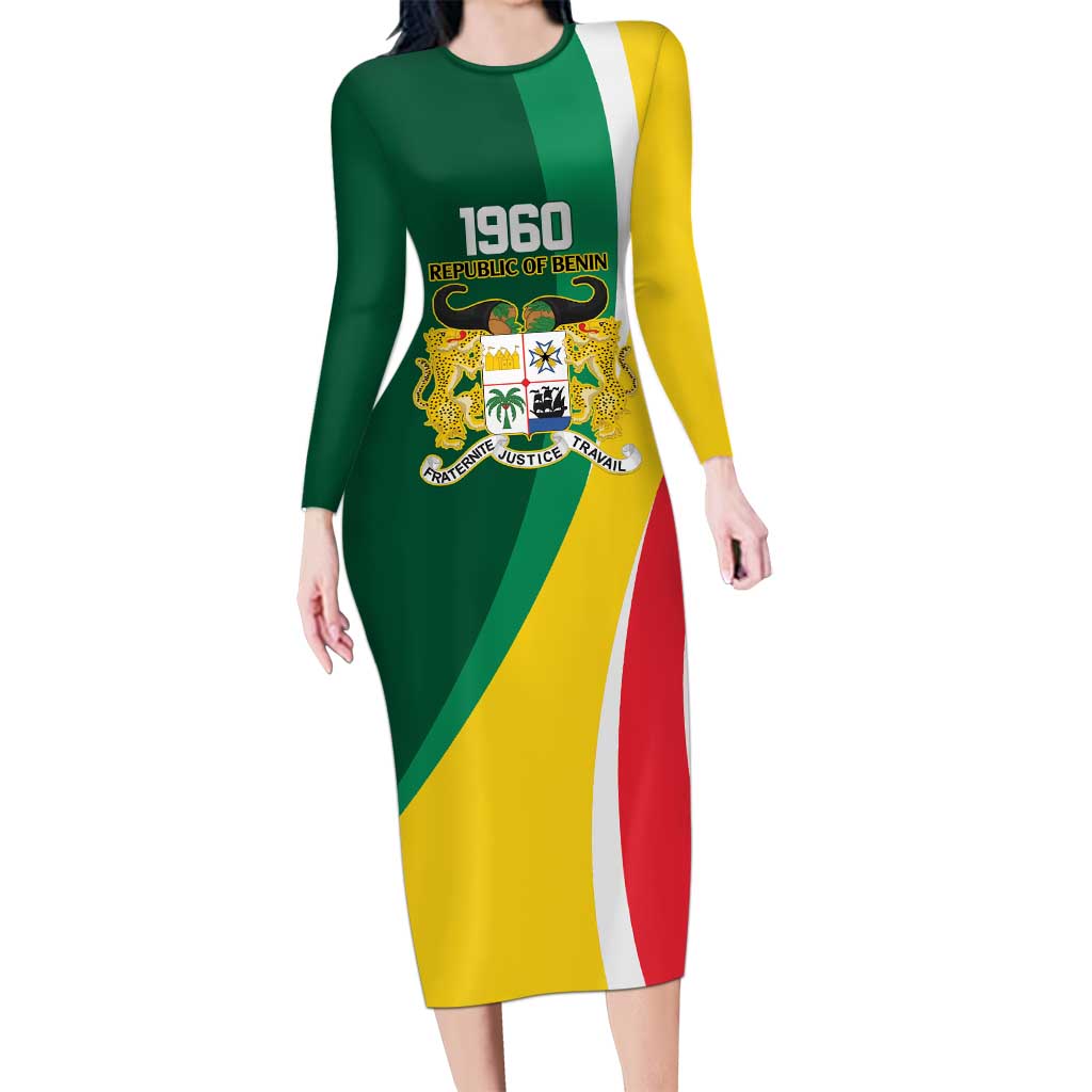 Benin Independence Day Personalized Family Matching Long Sleeve Bodycon Dress and Hawaiian Shirt Since 1960 Fraternite Justice Travail - Wonder Print Shop