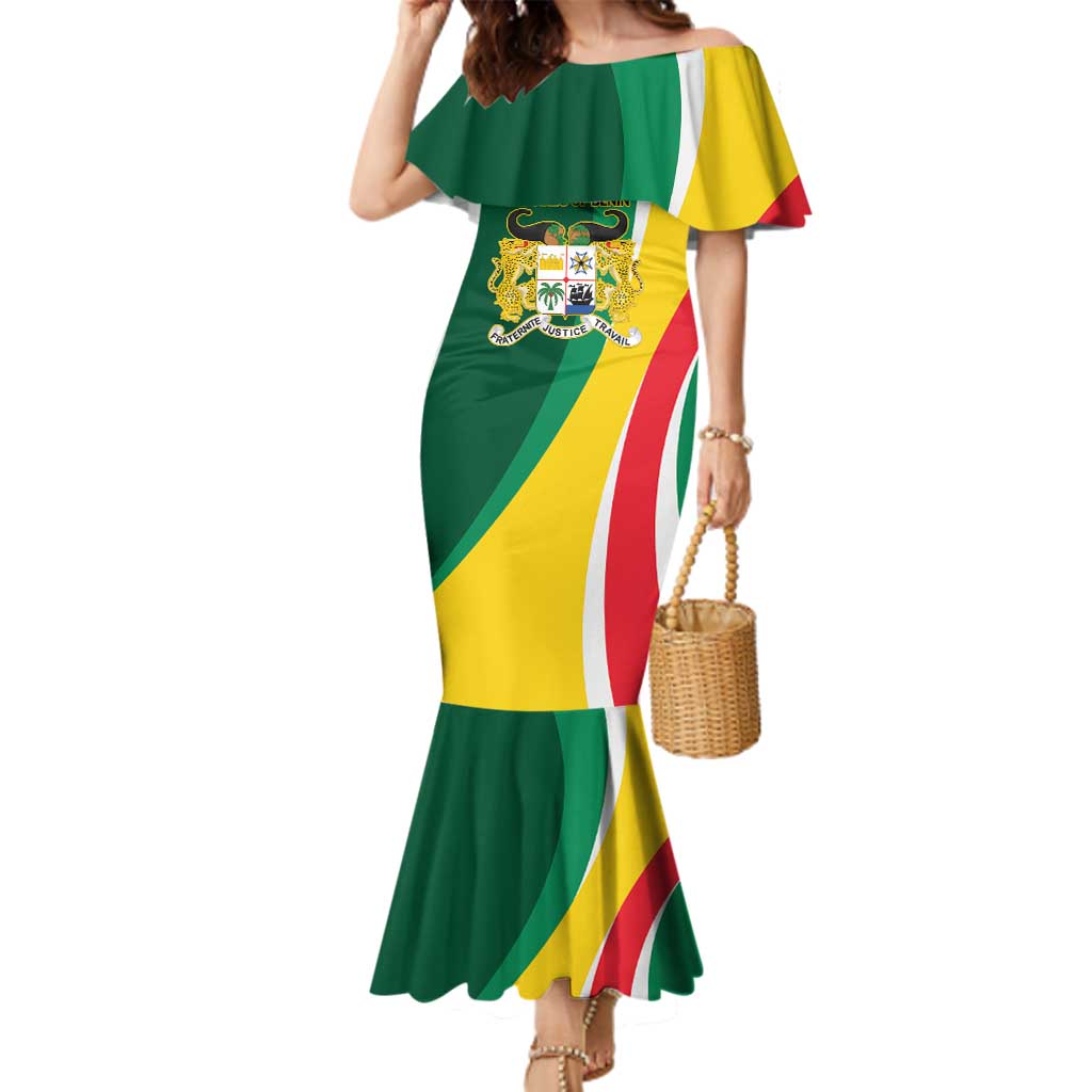 Benin Independence Day Personalized Family Matching Mermaid Dress and Hawaiian Shirt Since 1960 Fraternite Justice Travail - Wonder Print Shop