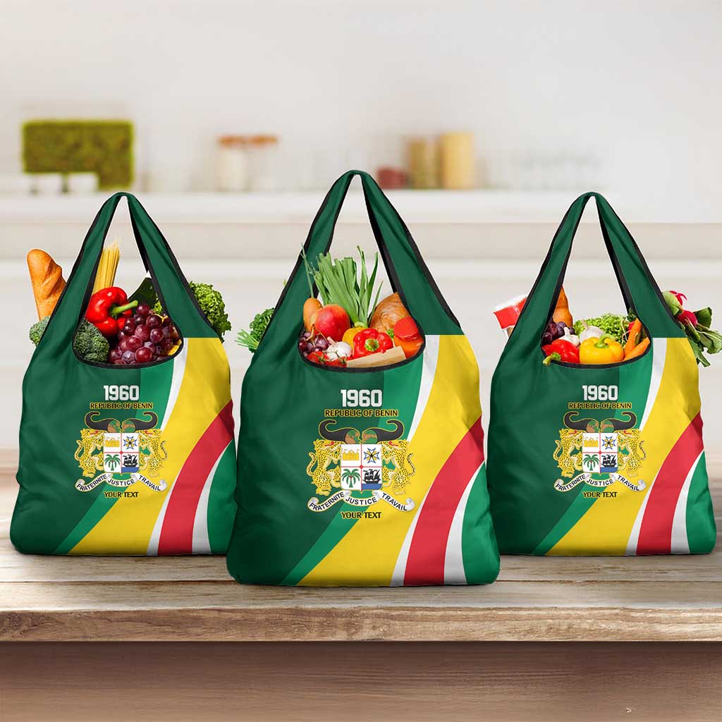 Benin Independence Day Personalized Grocery Bag Since 1960 Fraternite Justice Travail - Wonder Print Shop