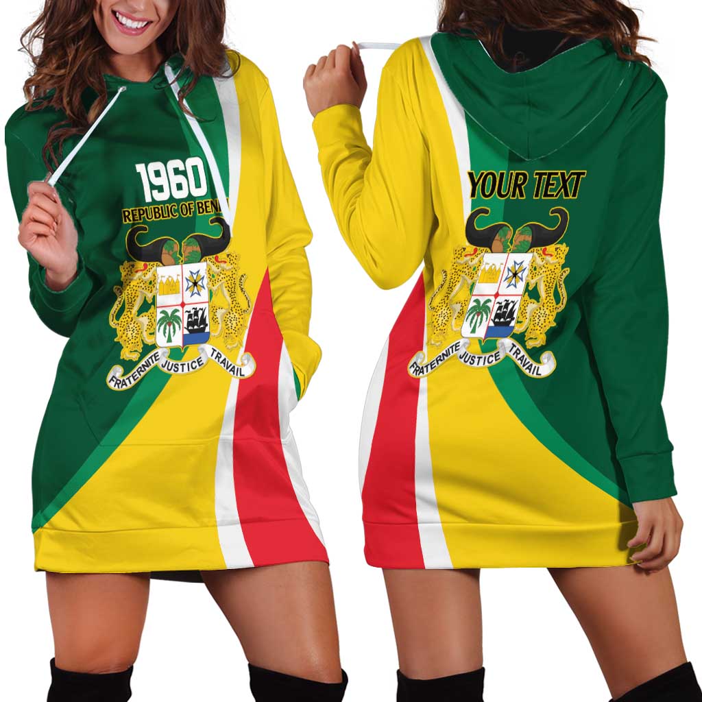 Benin Independence Day Personalized Hoodie Dress Since 1960 Fraternite Justice Travail - Wonder Print Shop