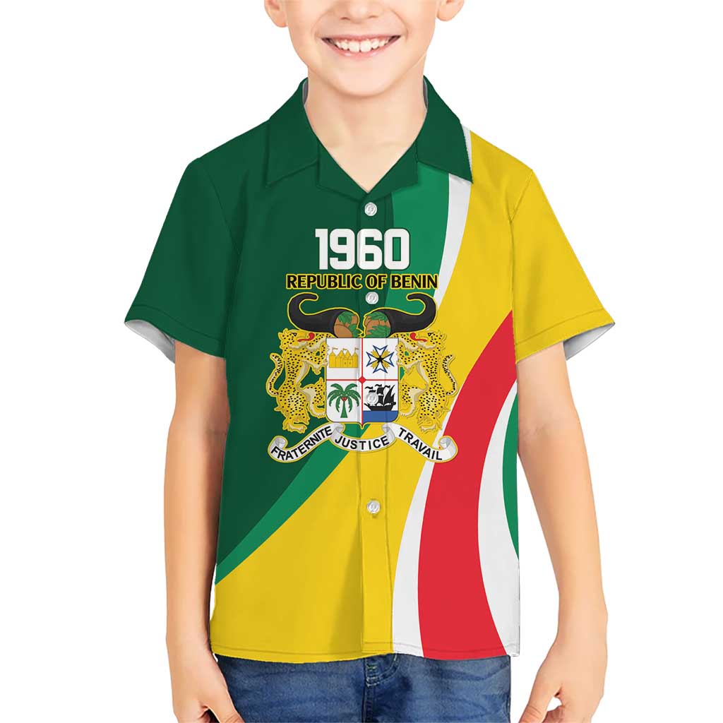 Benin Independence Day Personalized Kid Hawaiian Shirt Since 1960 Fraternite Justice Travail - Wonder Print Shop