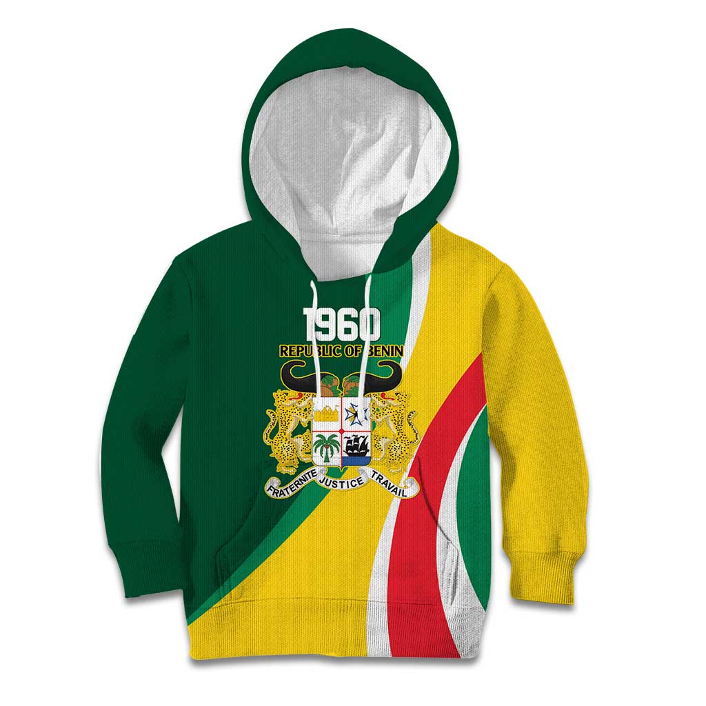 Benin Independence Day Personalized Kid Hoodie Since 1960 Fraternite Justice Travail - Wonder Print Shop