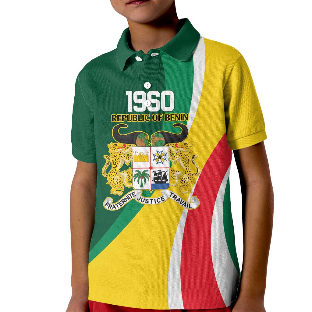 Benin Independence Day Personalized Kid Polo Shirt Since 1960 Fraternite Justice Travail - Wonder Print Shop
