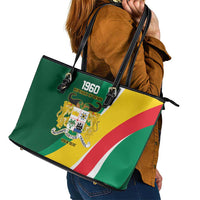 Benin Independence Day Personalized Leather Tote Bag Since 1960 Fraternite Justice Travail - Wonder Print Shop