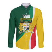 Benin Independence Day Personalized Long Sleeve Button Shirt Since 1960 Fraternite Justice Travail - Wonder Print Shop