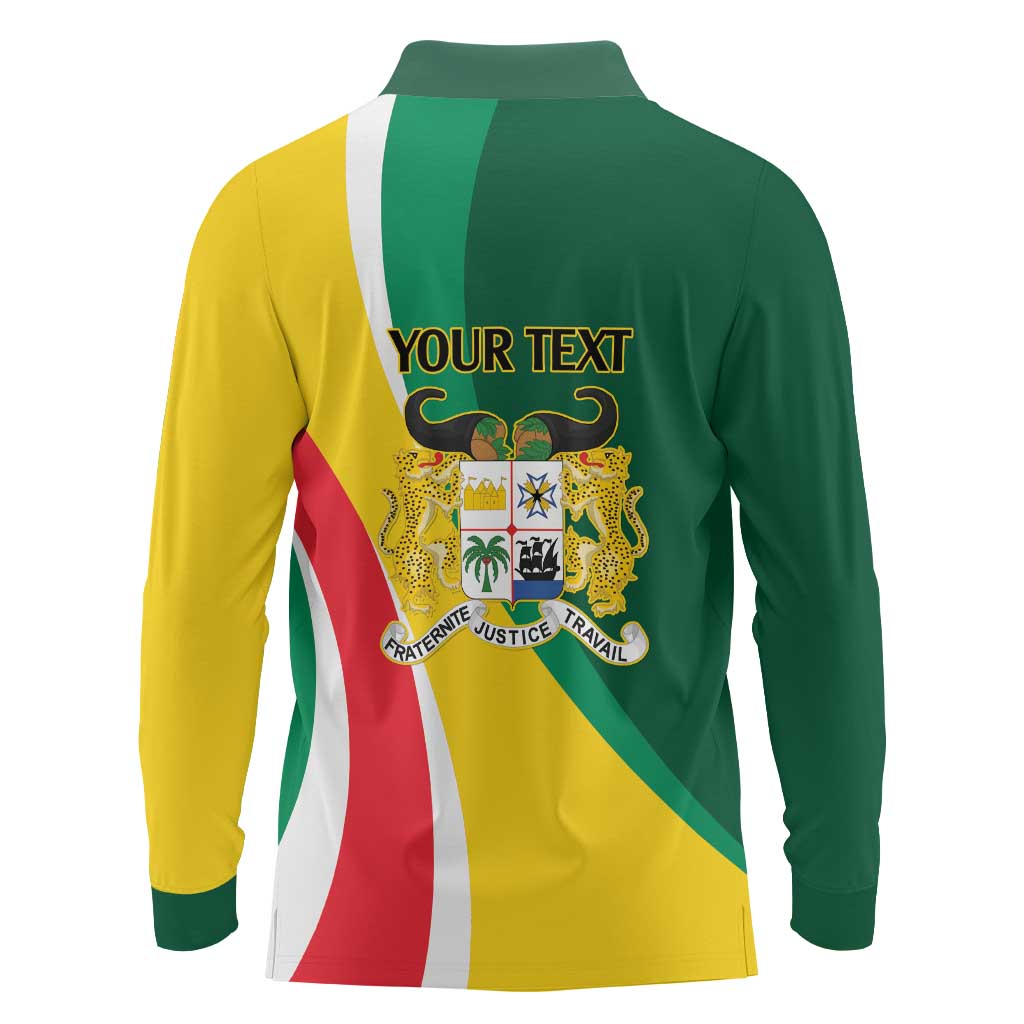 Benin Independence Day Personalized Long Sleeve Polo Shirt Since 1960 Fraternite Justice Travail - Wonder Print Shop