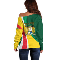Benin Independence Day Personalized Off Shoulder Sweater Since 1960 Fraternite Justice Travail - Wonder Print Shop