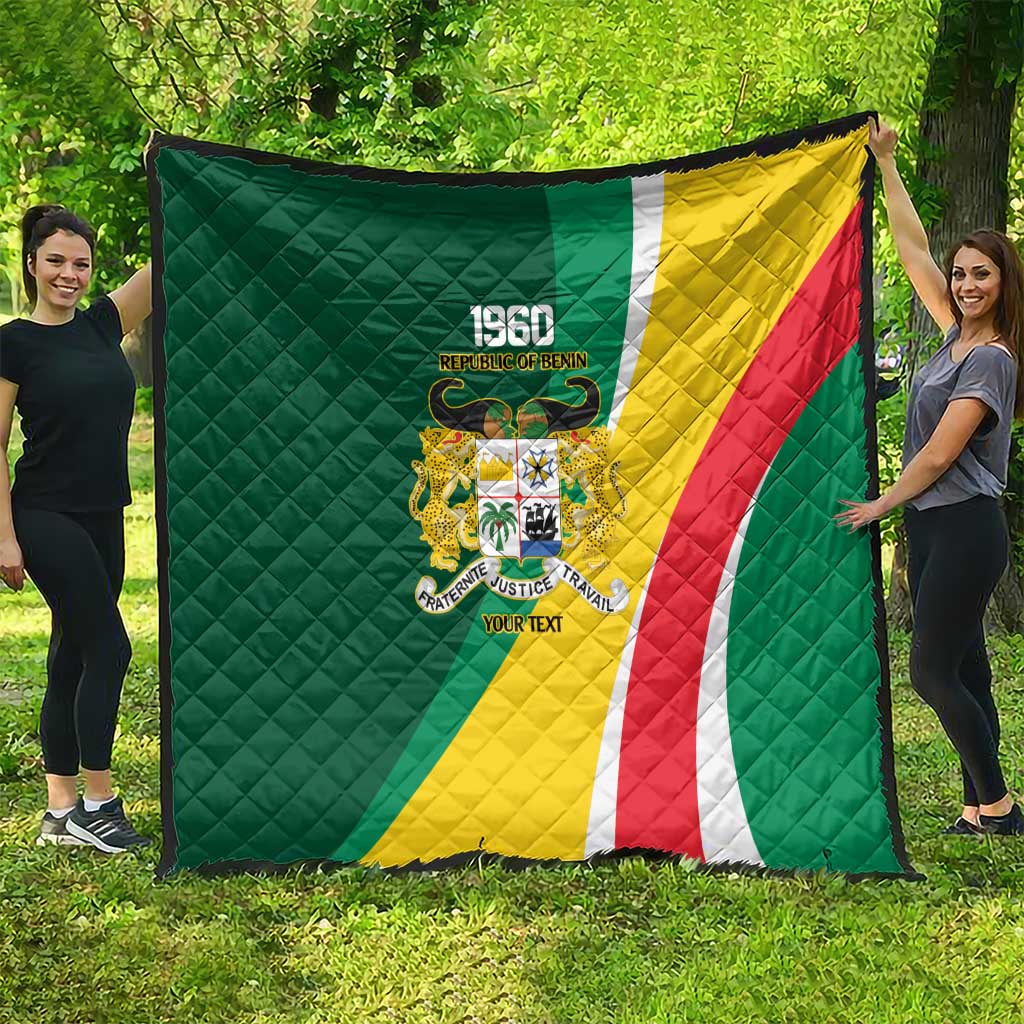 Benin Independence Day Personalized Quilt Since 1960 Fraternite Justice Travail - Wonder Print Shop